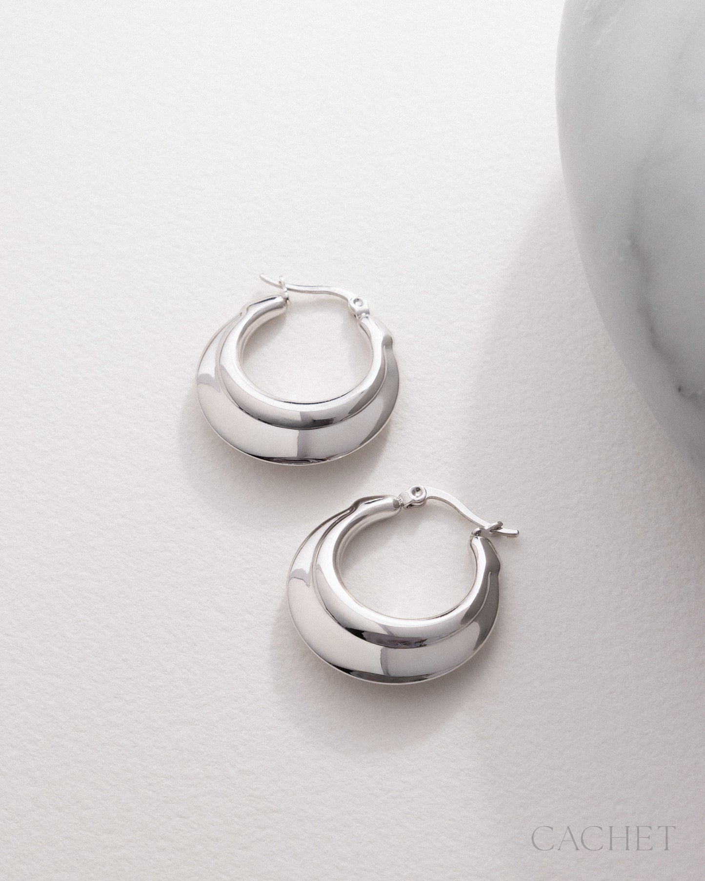 Prava - Silver Hoop Earring by CACHET