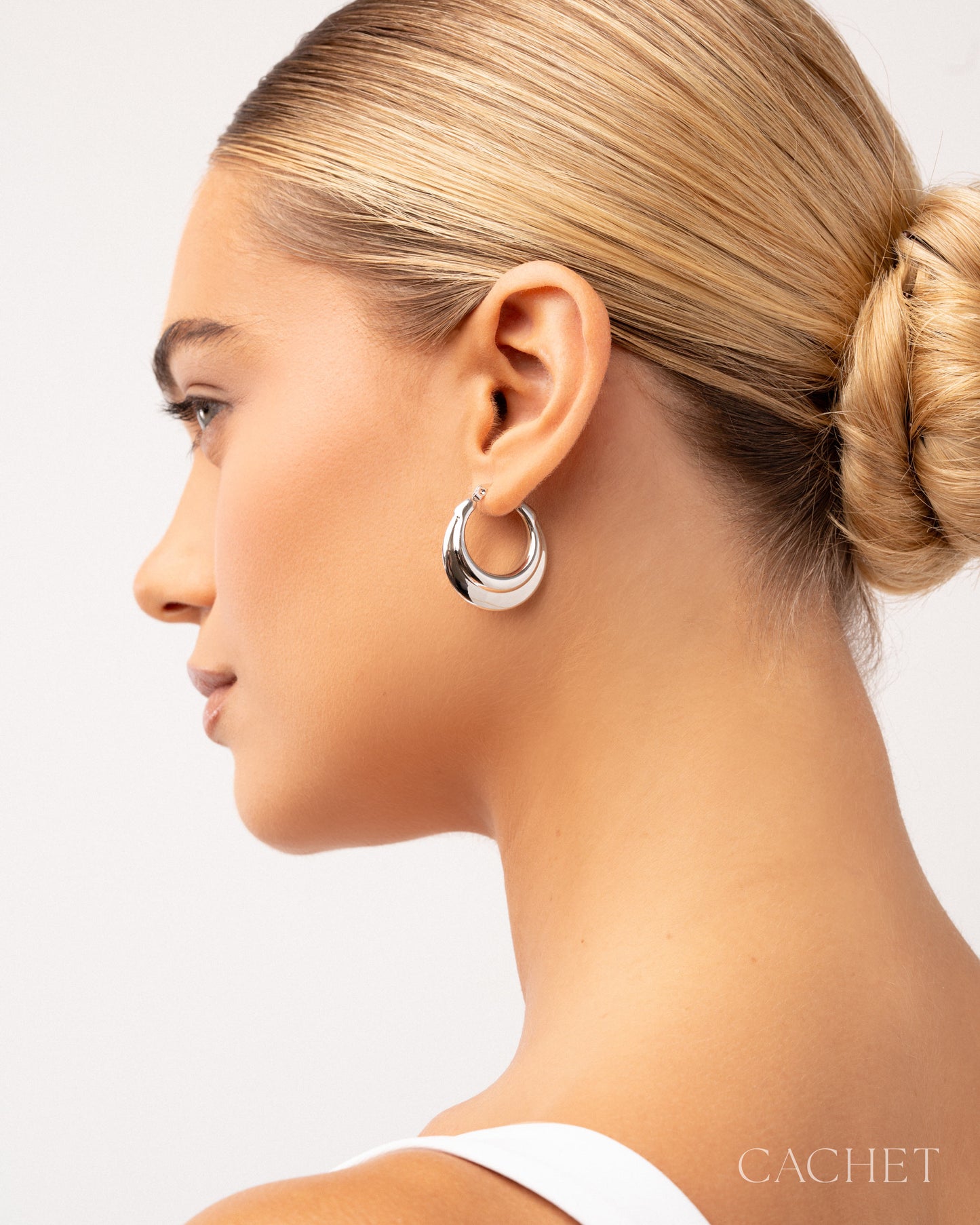 Prava - Silver Hoop Earring by CACHET