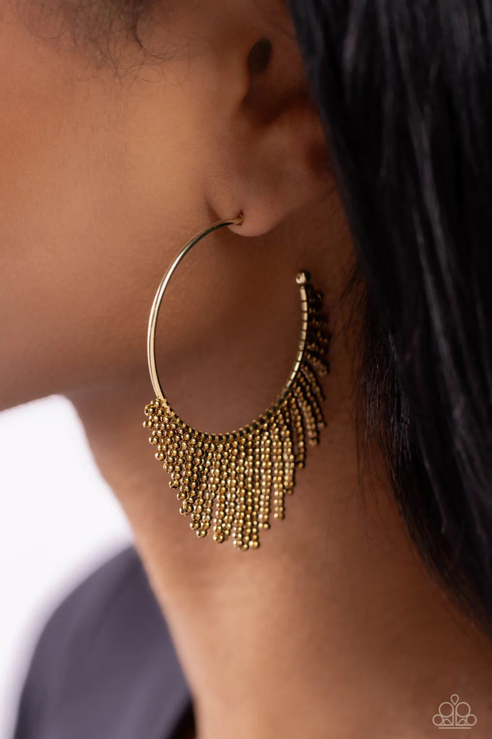 Tailored Tassel - Brass Hoop Earring