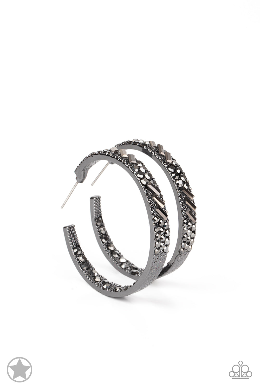 GLITZY By Association - Black Hoop Earring