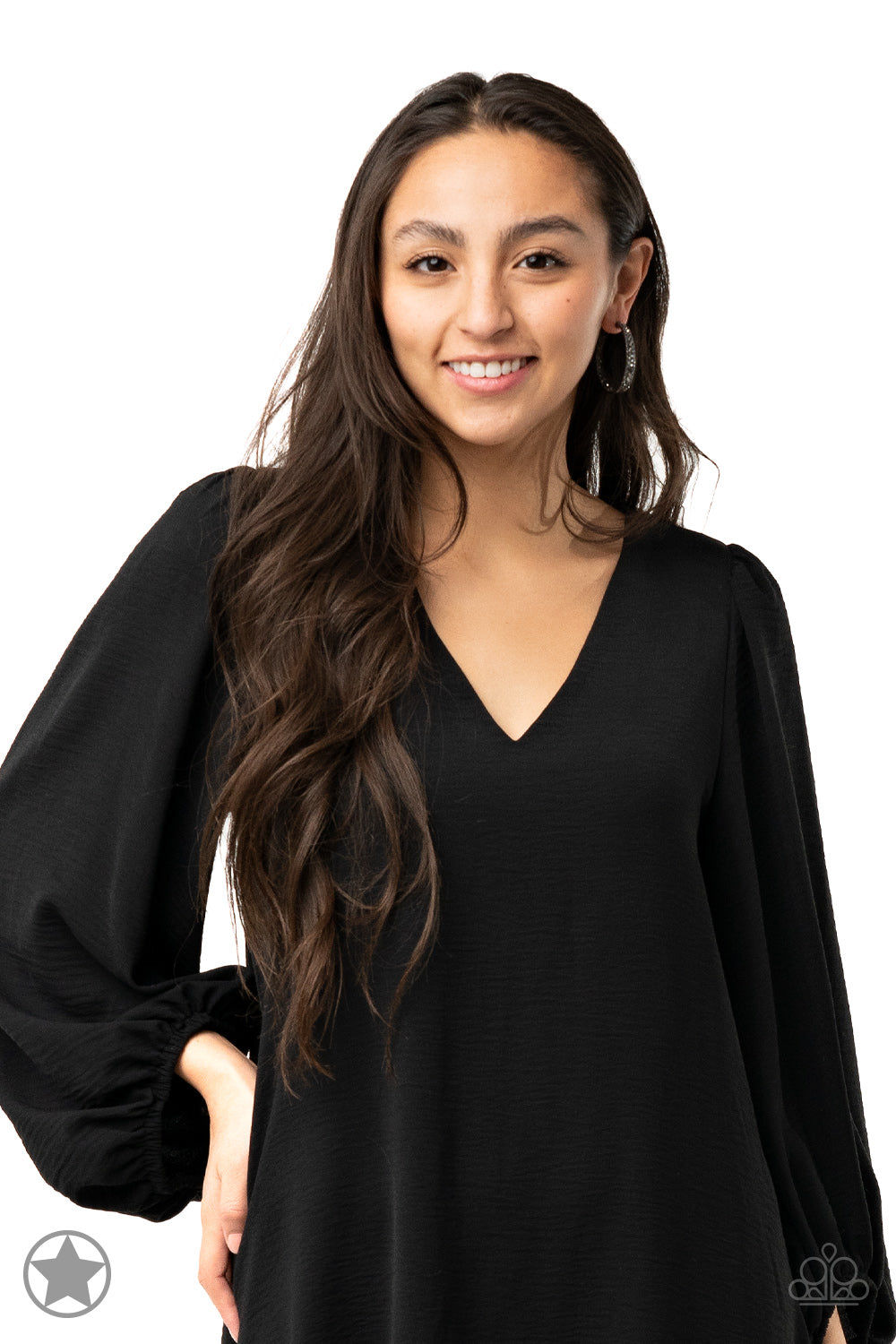 GLITZY By Association - Black Hoop Earring