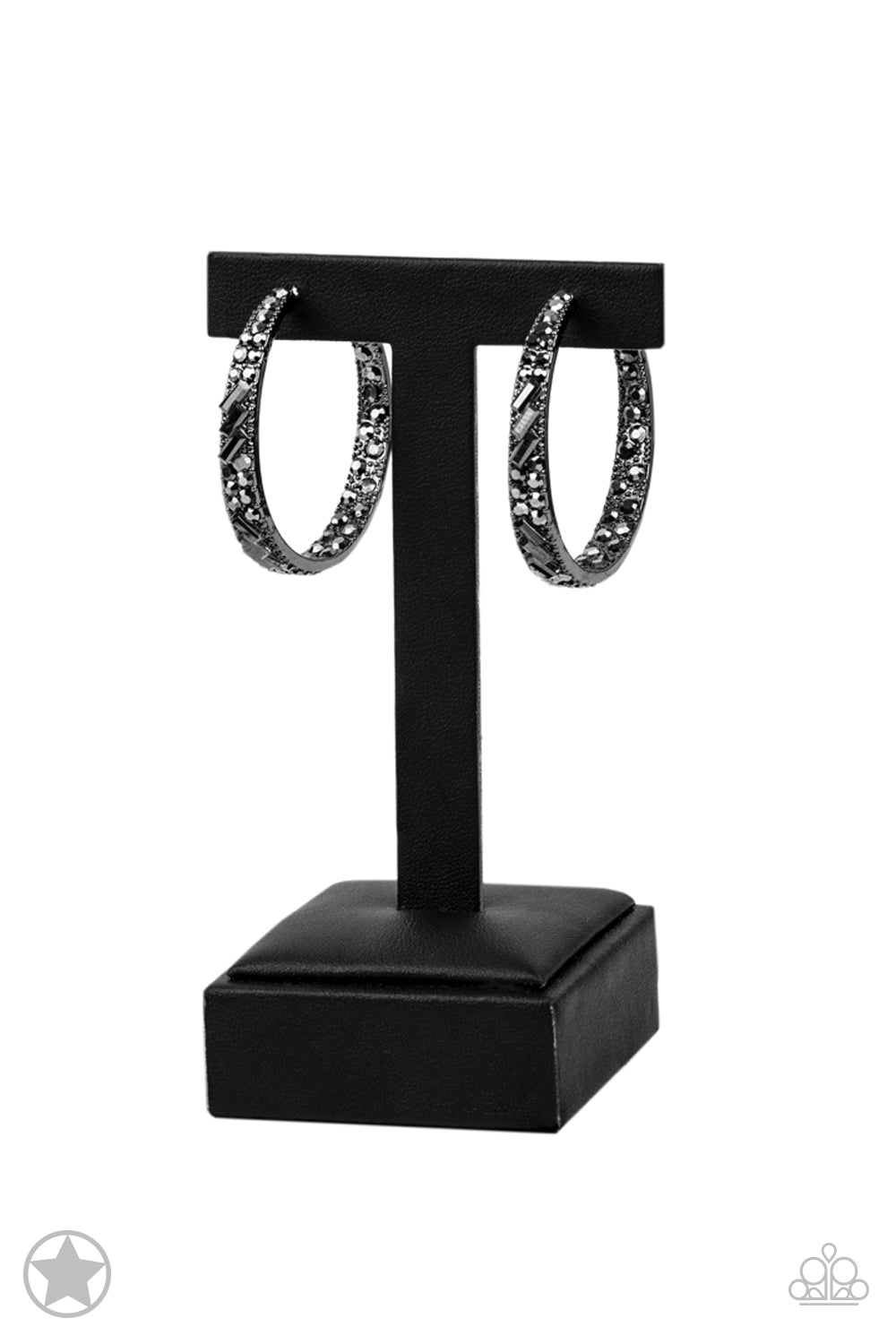 GLITZY By Association - Black Hoop Earring