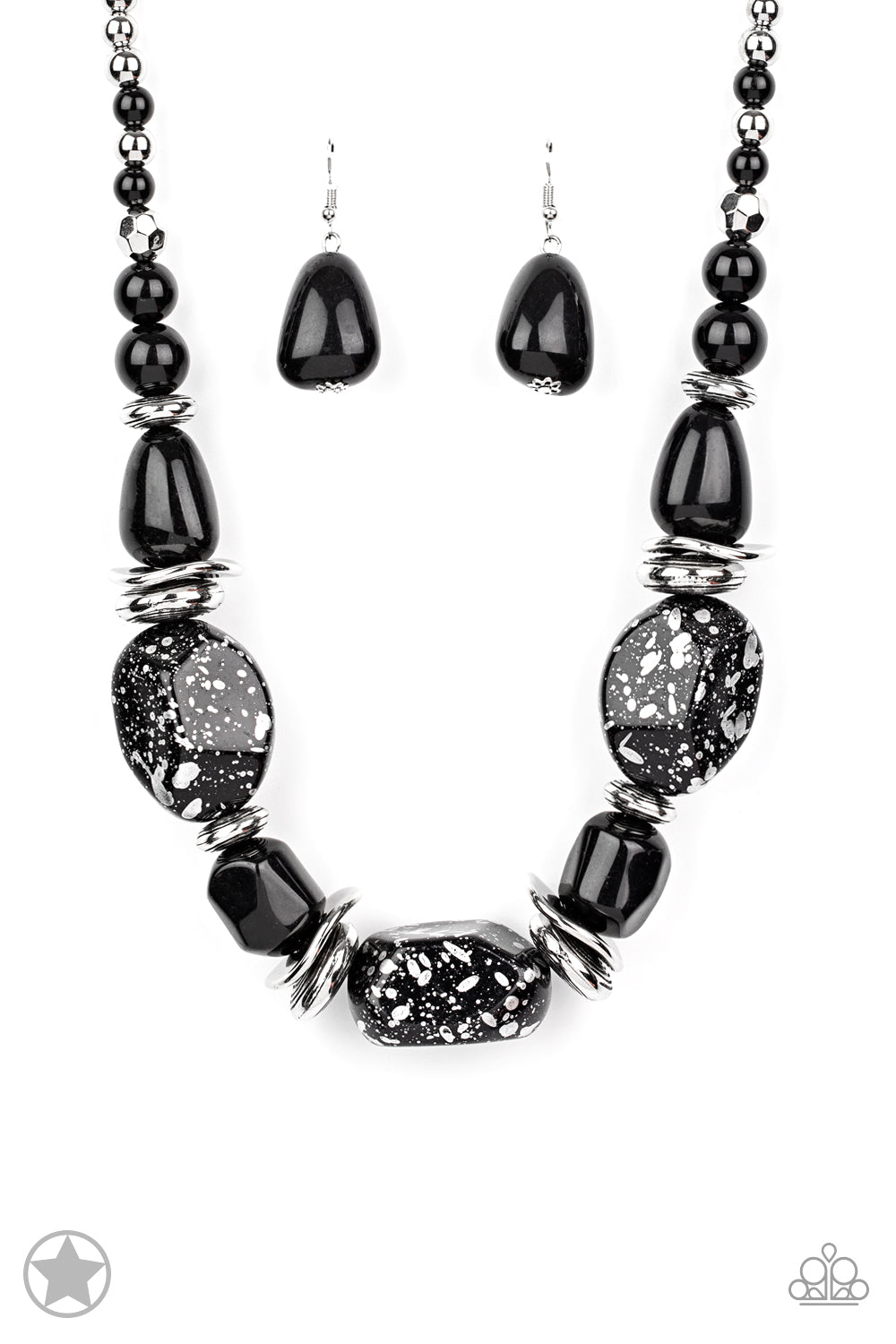 In Good Glazes - Black Blockbuster Necklace