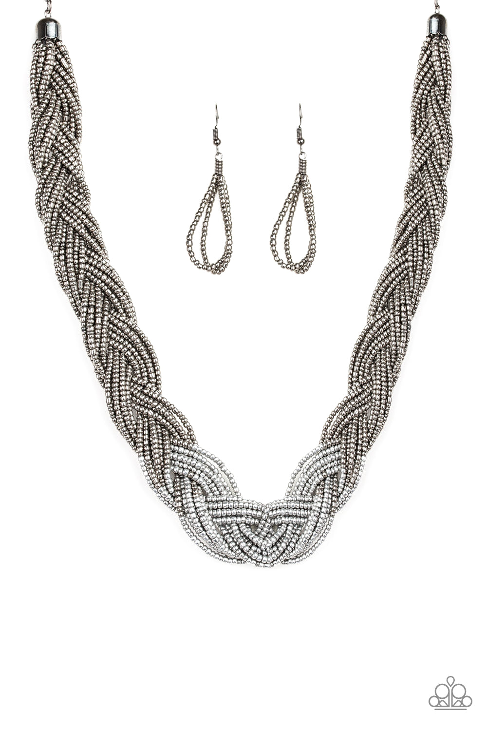 Brazilian Brilliance - Silver Seed Bead Necklace