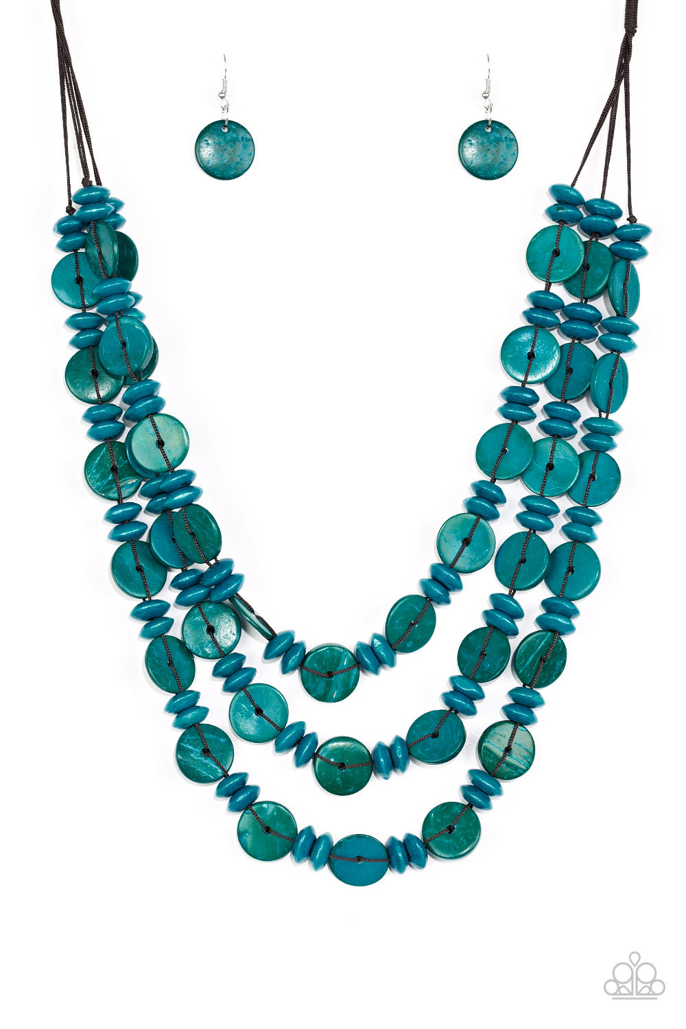 Barbados Bopper - Blue Wood Necklace
