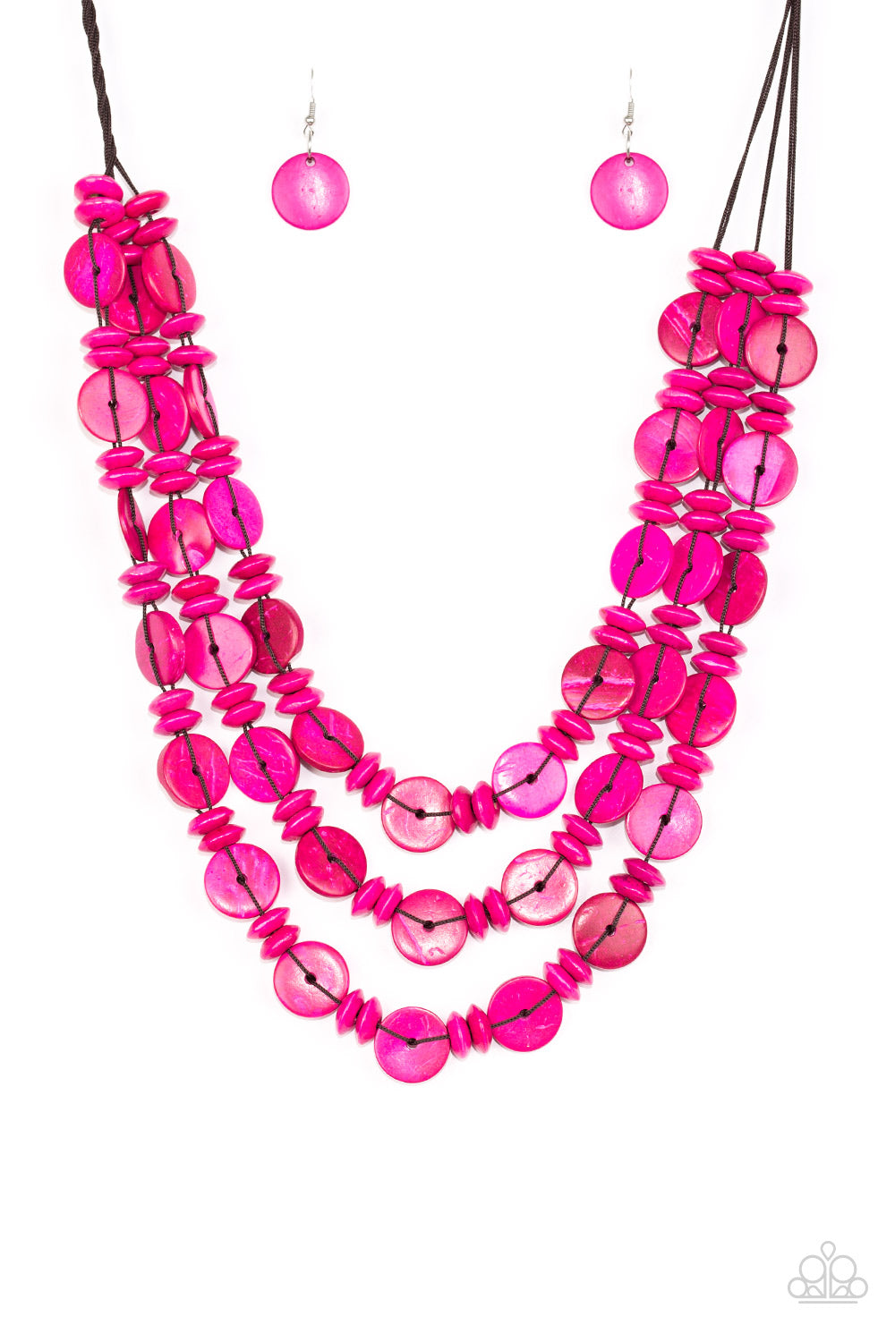 Barbados Bopper - Pink Wood Necklace