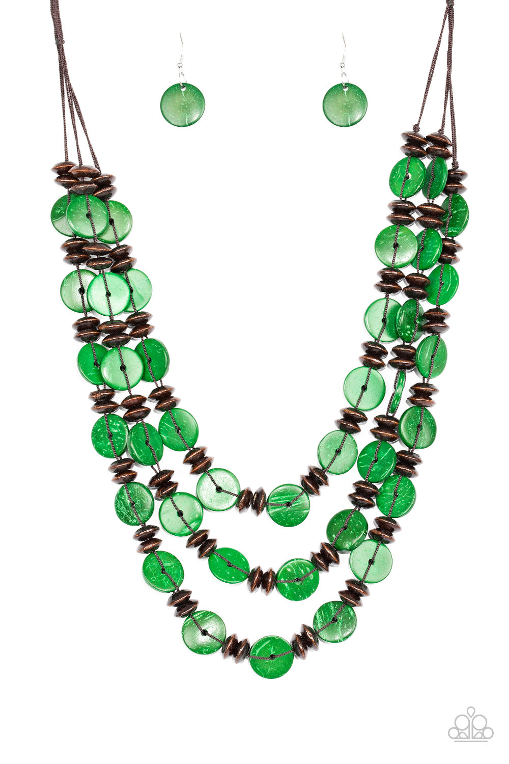Key West Walkabout - Green Wood Necklace