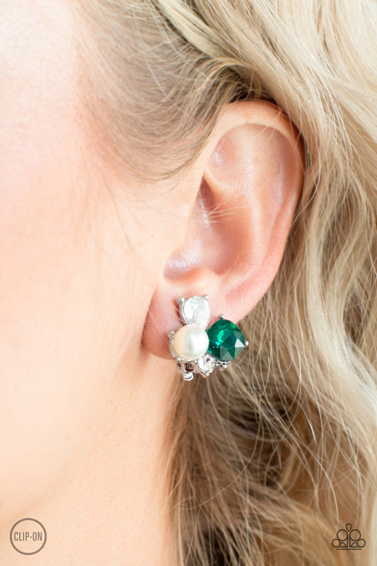 Highly High-Class - Green Clip On Earring