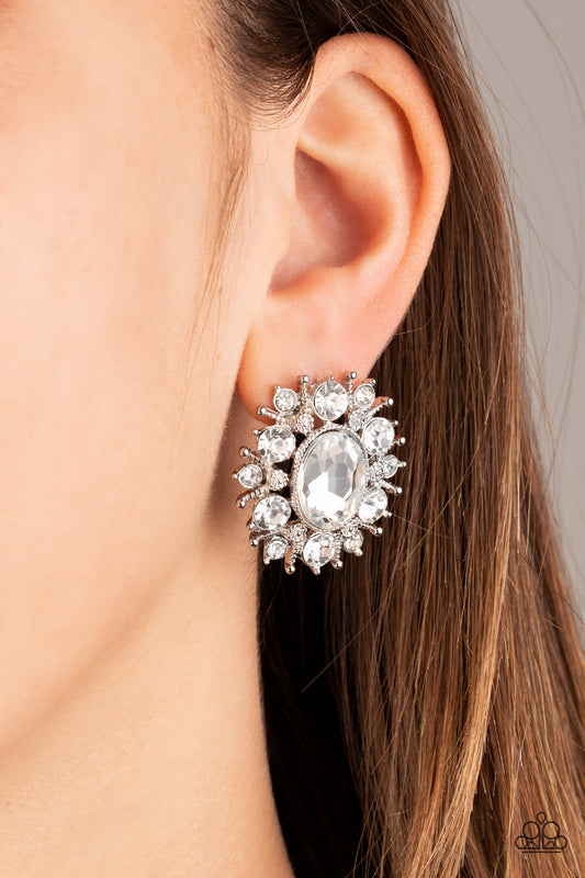 Serious Star Power - White Earring