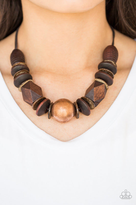 Grand Turks Getaway - Copper Wood Necklace