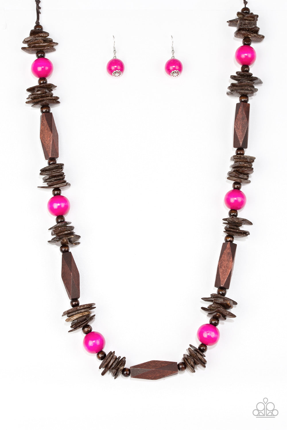 Cozumel Coast - Pink Wood Necklace