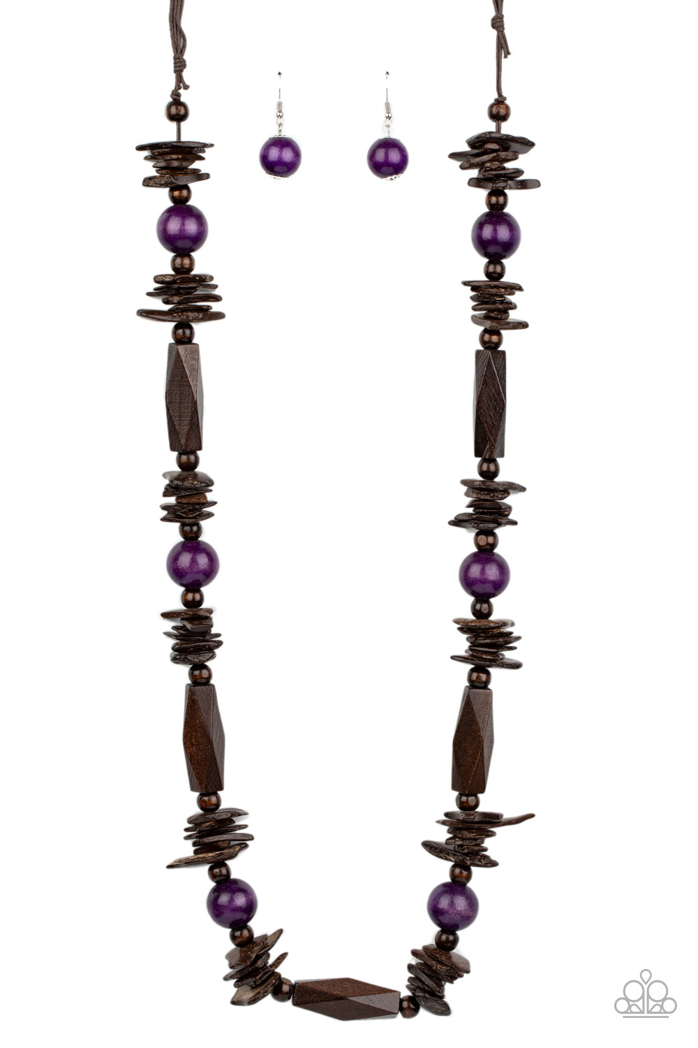 Cozumel Coast - Purple Wood Necklace