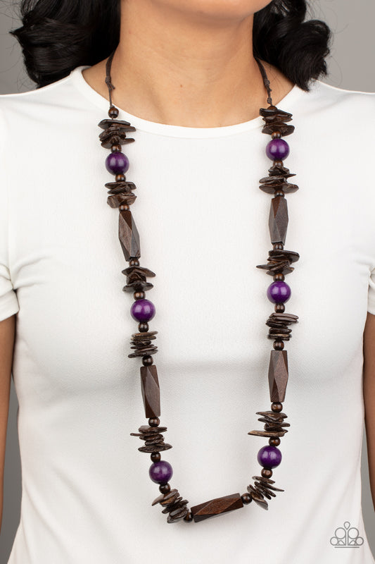 Cozumel Coast - Purple Wood Necklace