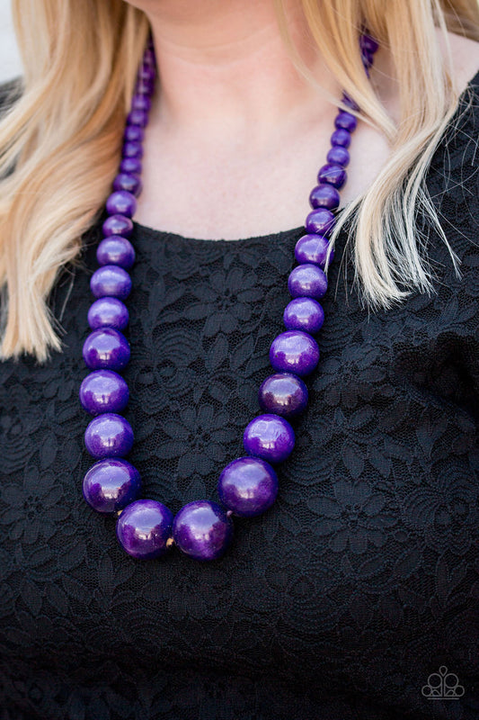 Effortlessly Everglades - Purple Wood Necklace