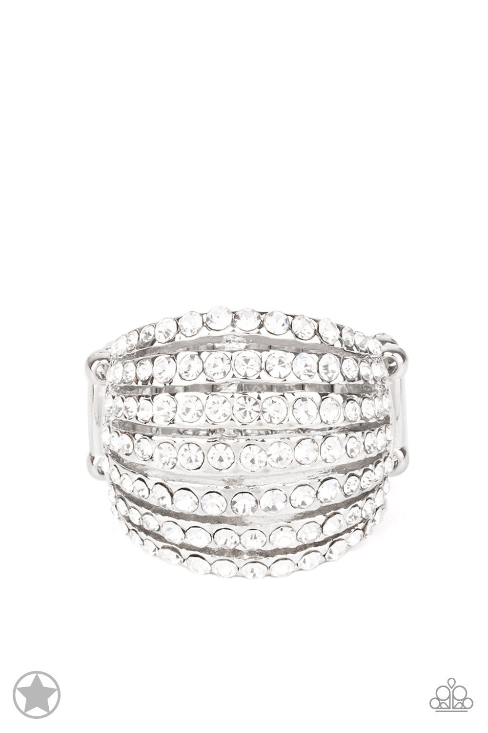 Blinding Brilliance - White Blockbuster Ring