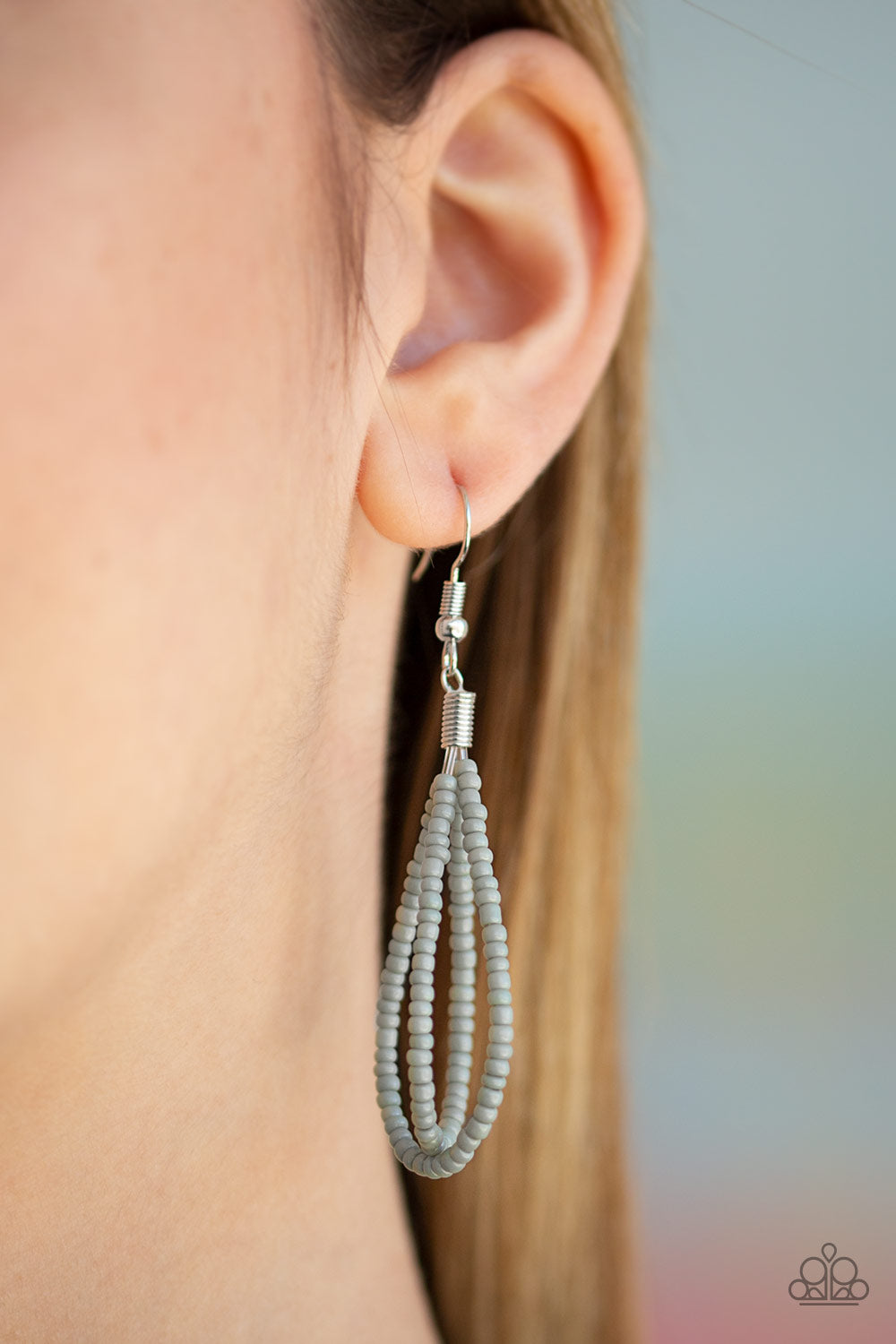 Peacefully Pacific - Silver Seed Bead Necklace