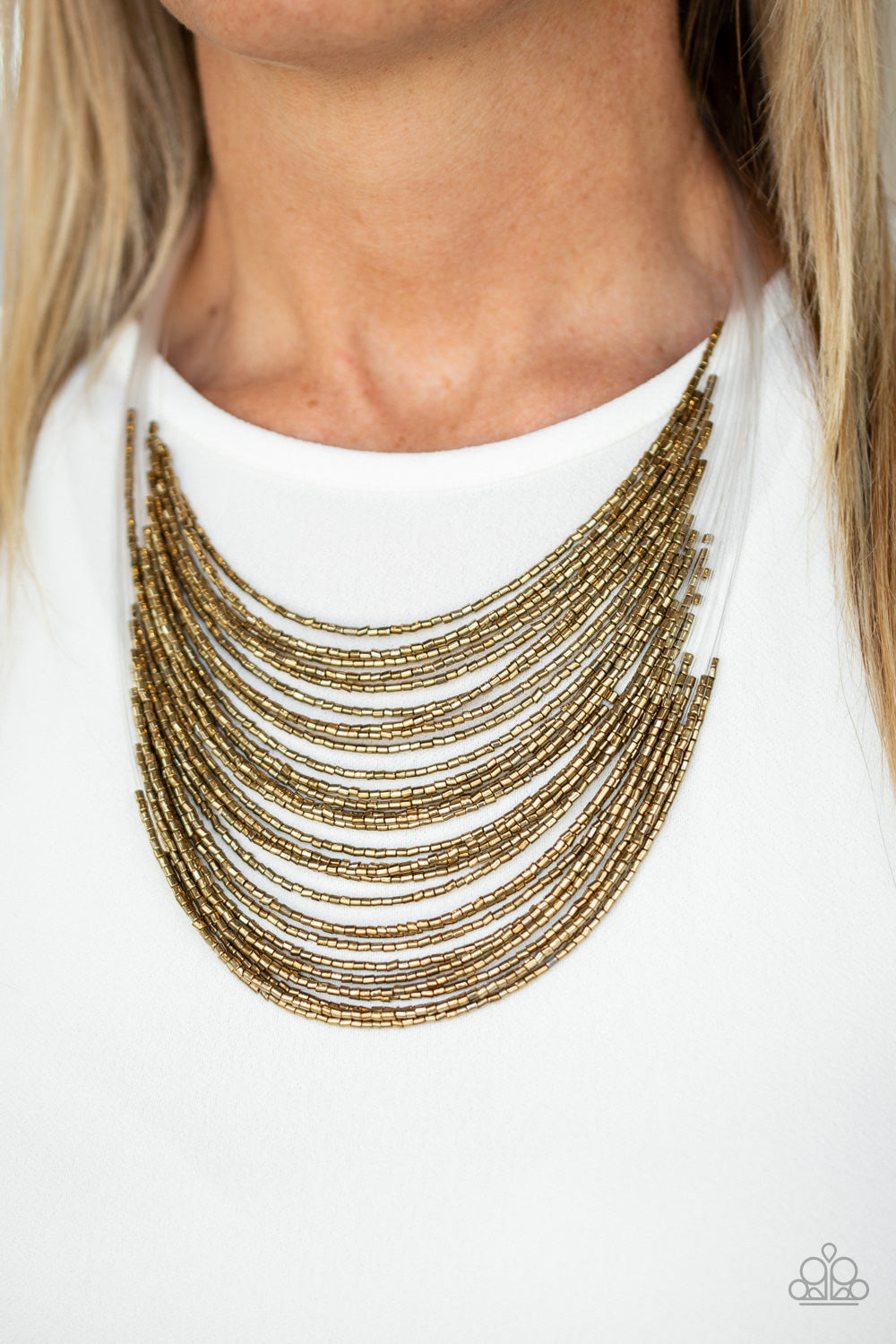 Catwalk Queen - Brass Seed Bead Necklace