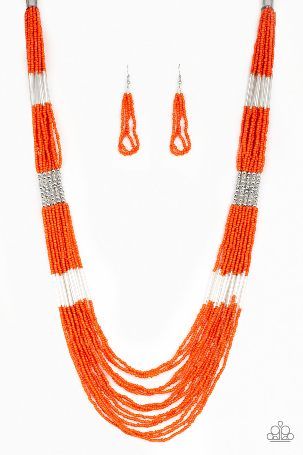 Let It BEAD - Orange Seed Bead Necklace