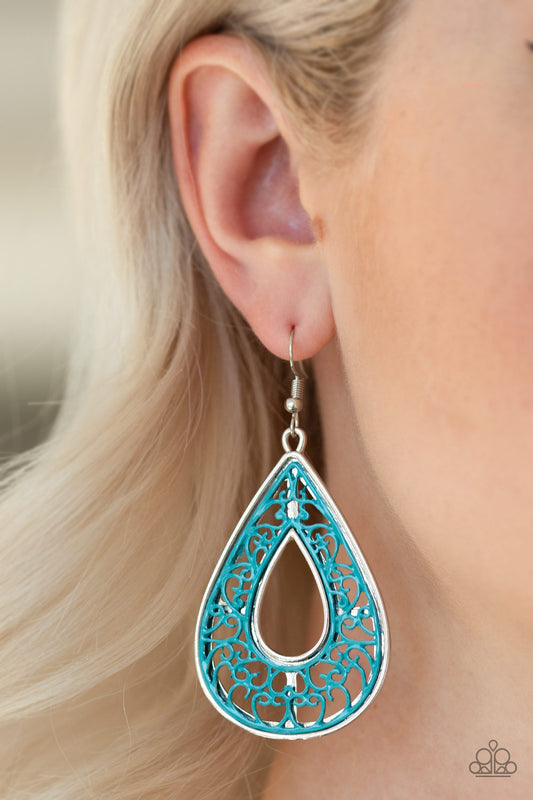 Drop Anchor - Blue Earring