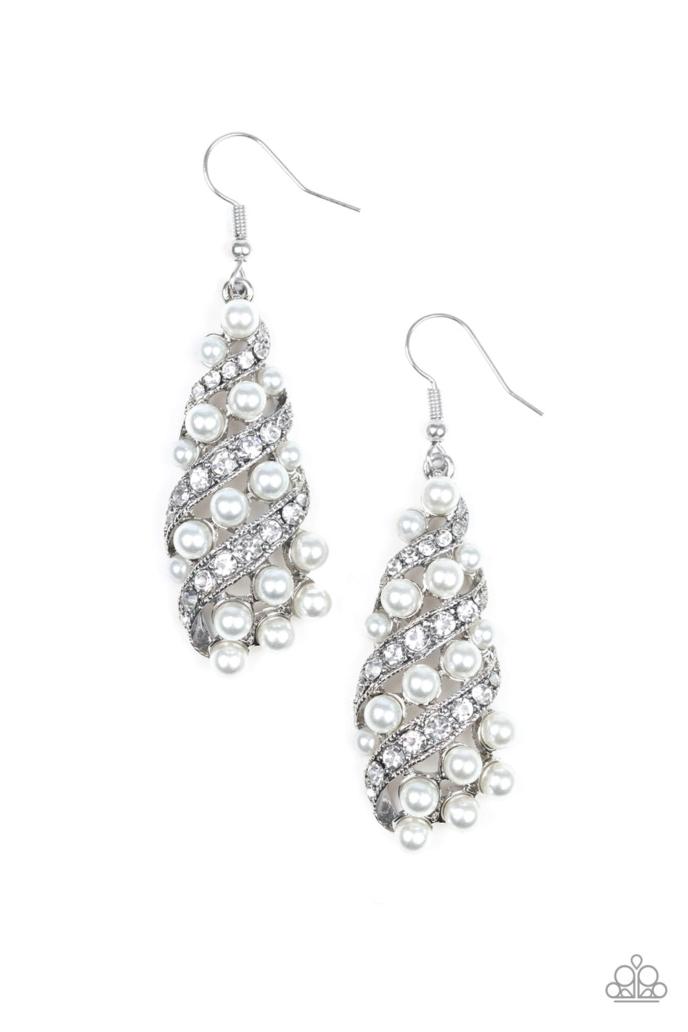 Ballroom Waltz - White Earring