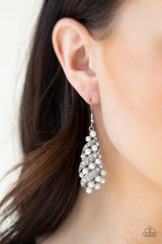 Ballroom Waltz - White Earring