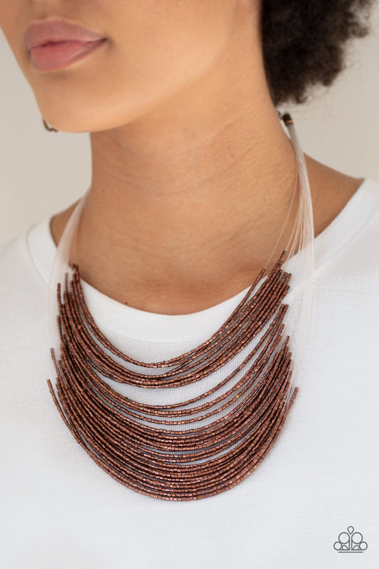 Catwalk Queen - Copper Seed Bead Necklace