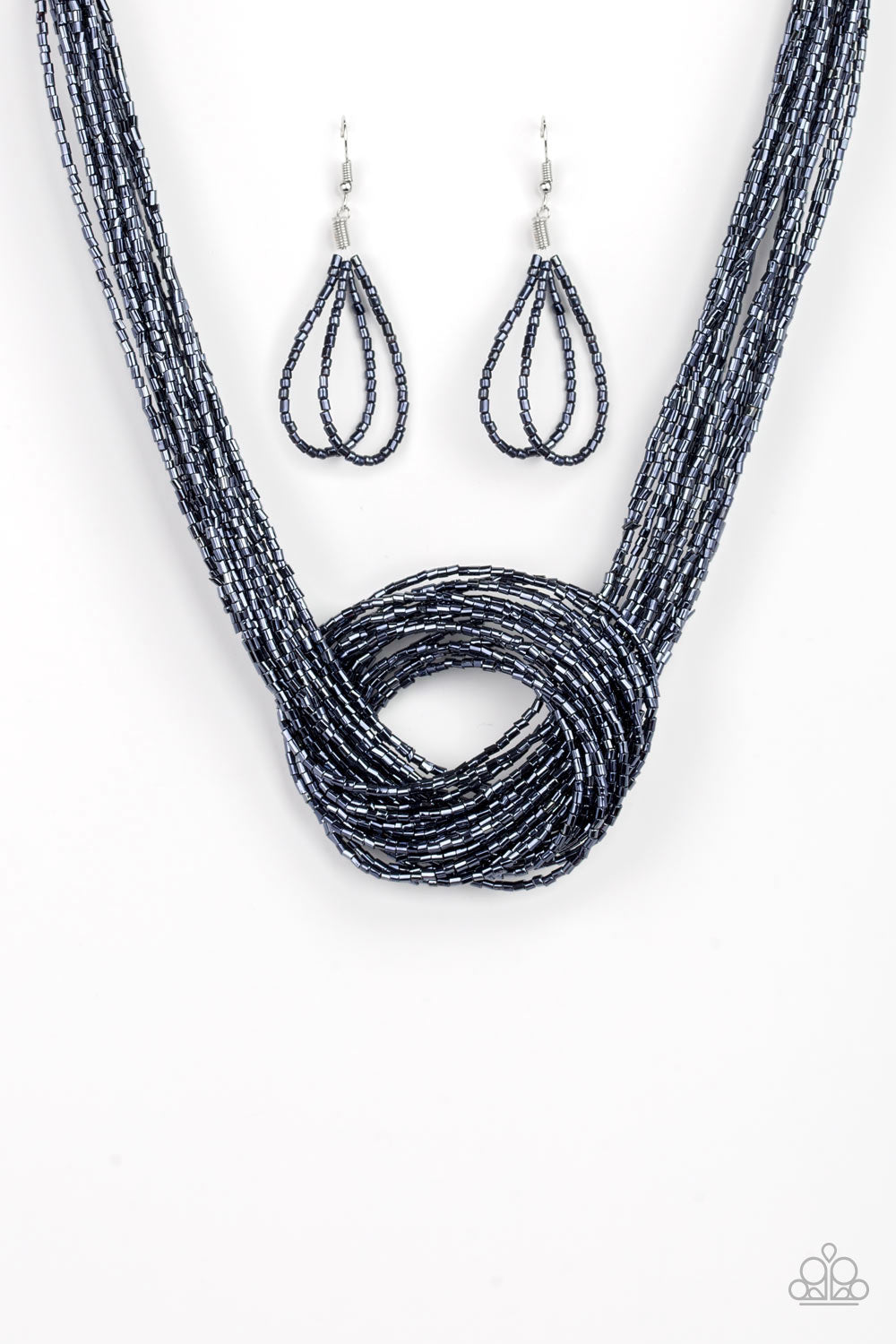 Knotted Knockout - Blue Seed Bead Necklace