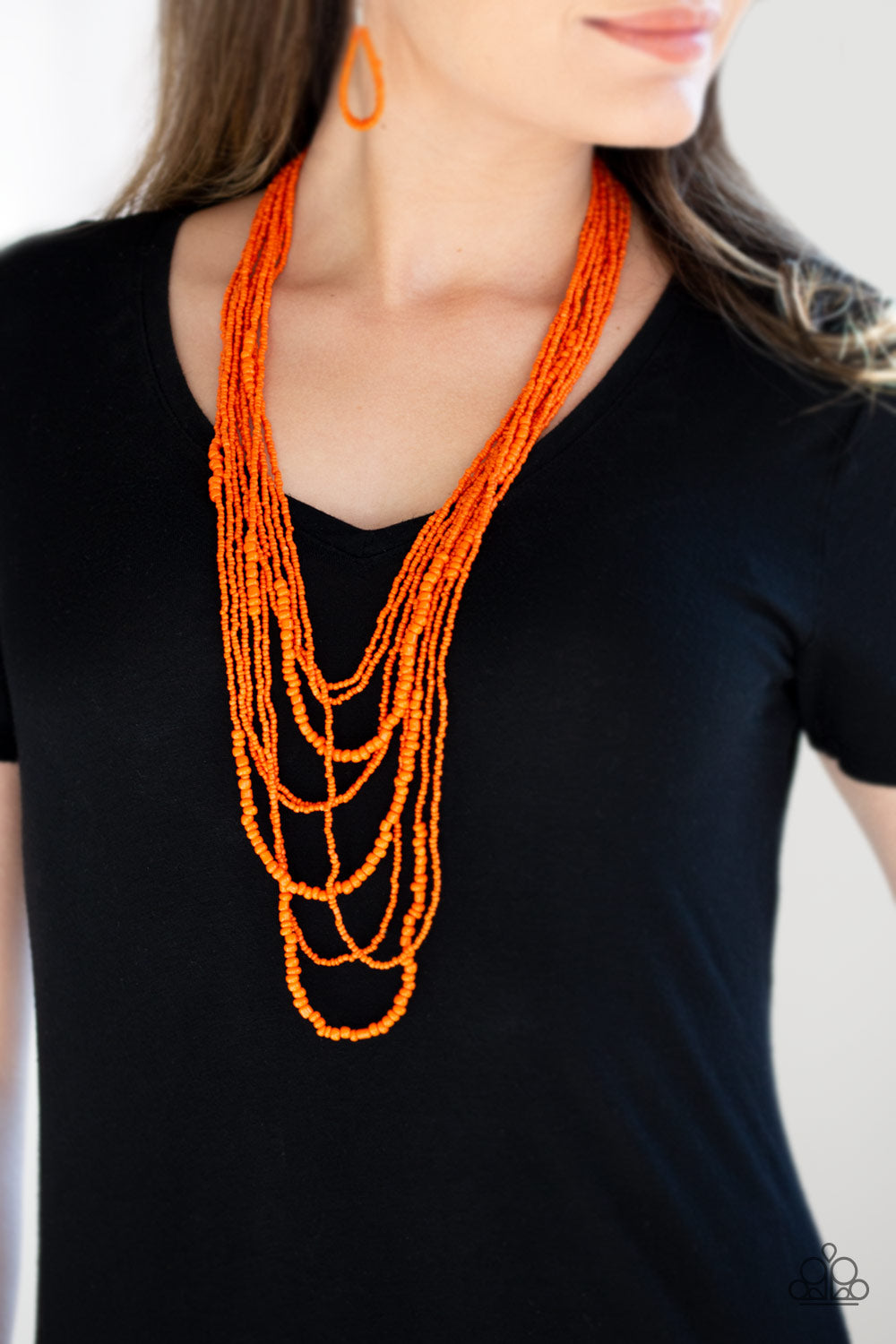 Totally Tonga - Orange Seed Bead Necklace