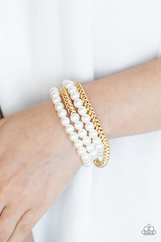 Industrial Incognito - Gold Pearl Bracelet