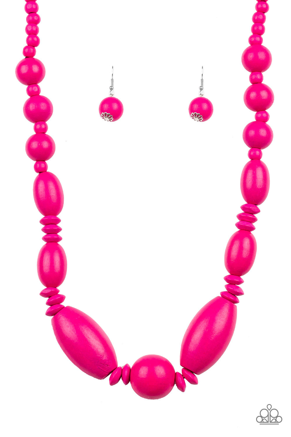 Summer Breezin - Pink Wood Necklace