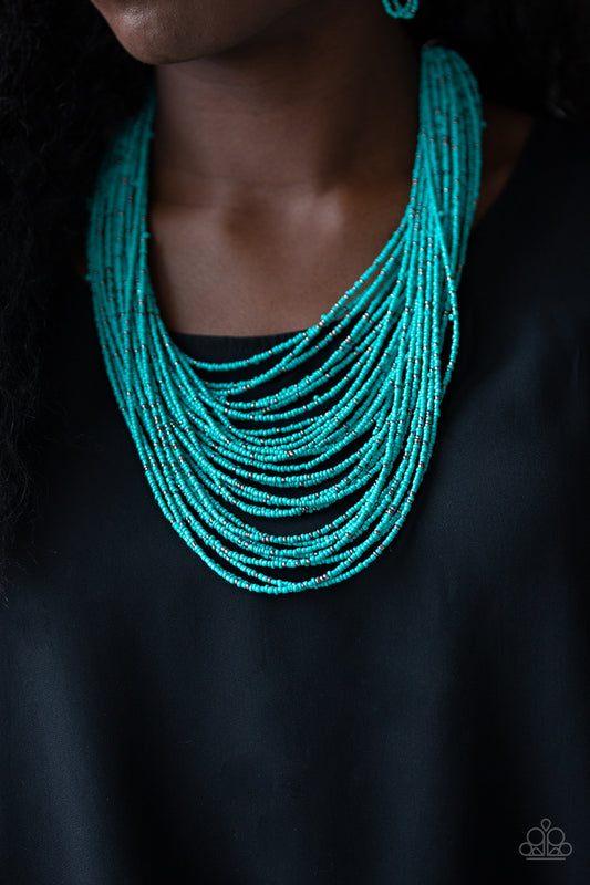 Rio Rainforest - Blue Seed Bead Necklace