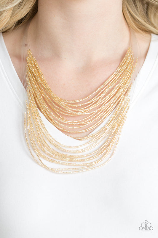 Catwalk Queen - Gold Seed Bead Necklace