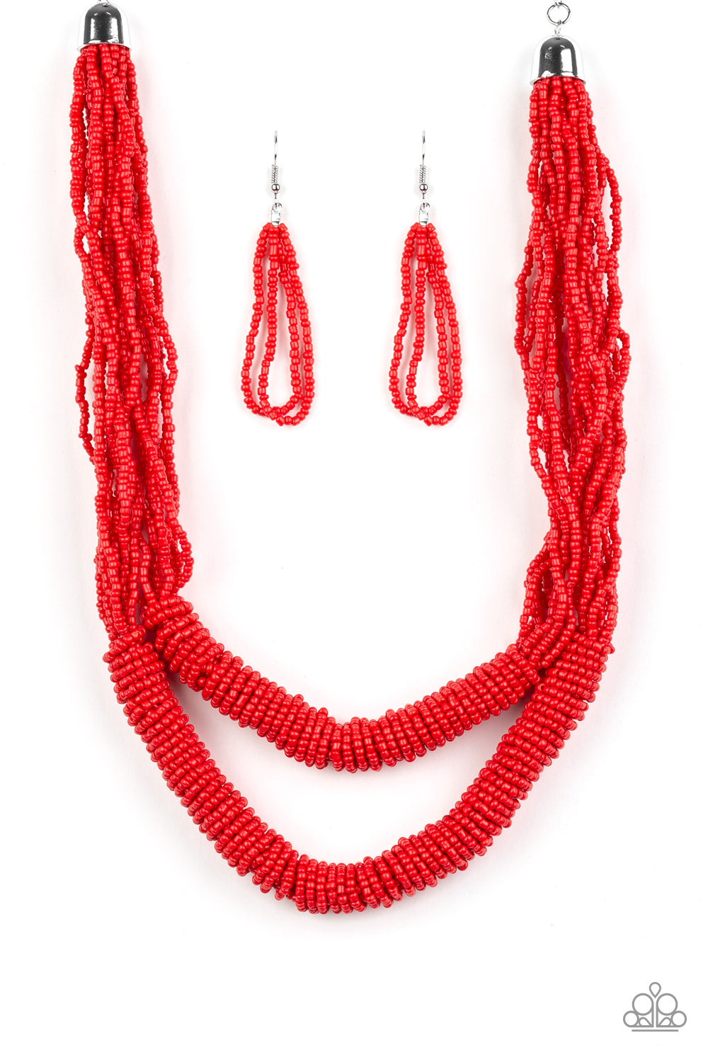 Right As RAINFOREST - Red Seed Bead Necklace