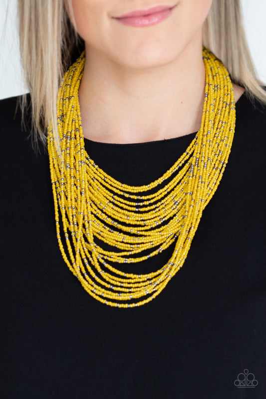 Rio Rainforest - Yellow Seed Bead Necklace