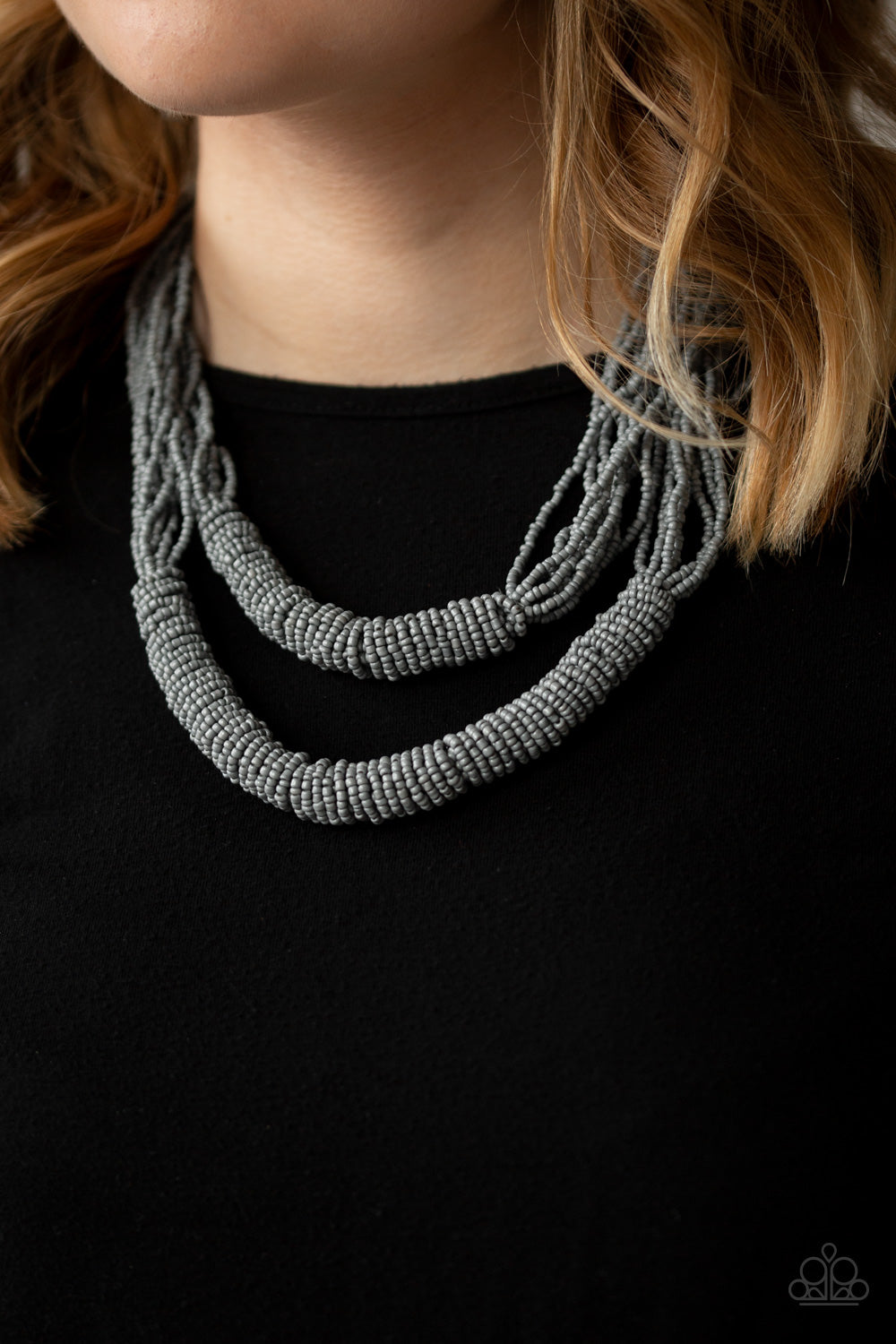 Right As RAINFOREST - Silver Seed Bead Necklace