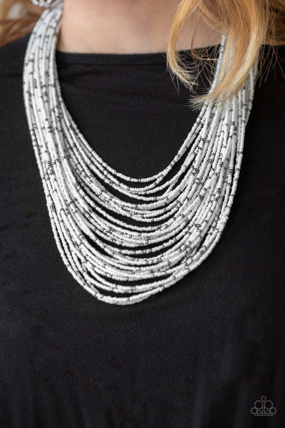 Rio Rainforest - White Seed Bead Necklace