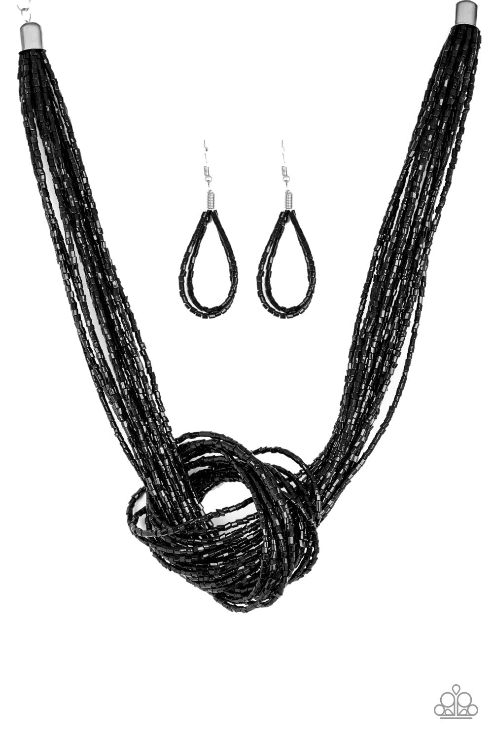 Knotted Knockout - Black Seed Bead Necklace
