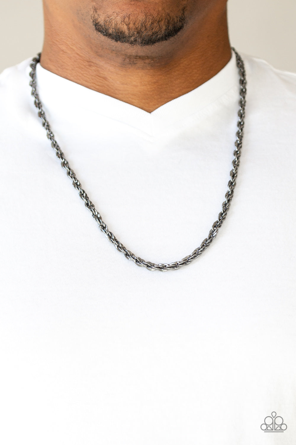Instant Replay - Black Mens Necklace