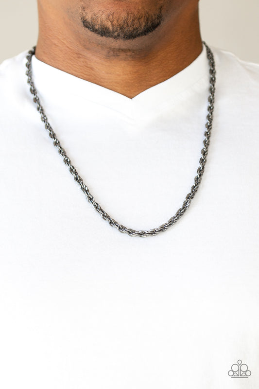 Instant Replay - Black Mens Necklace