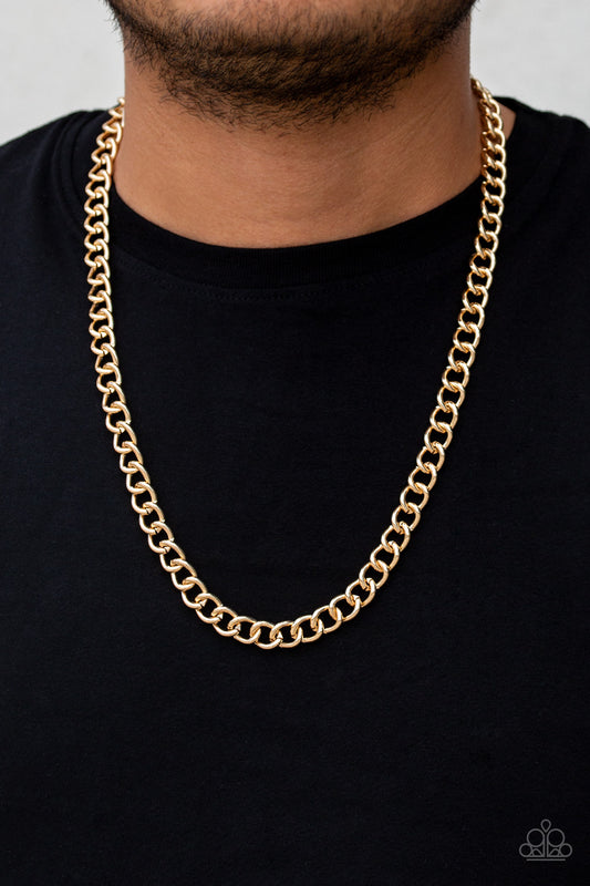 Full Court - Gold Mens Necklace