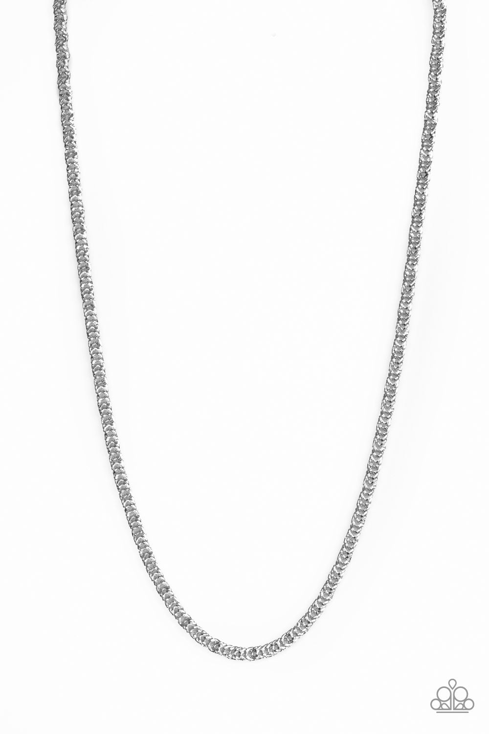 Go Down Fighting - Silver Mens Necklace and Bracelet Set