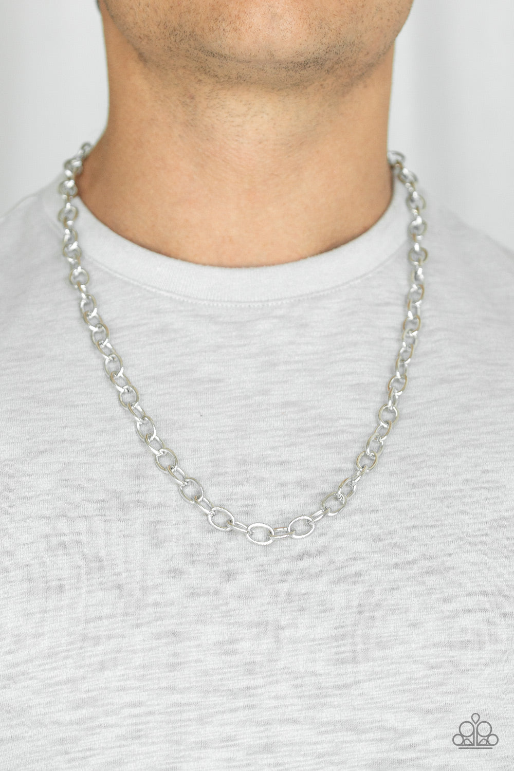 Courtside Seats - Silver Mens Necklace