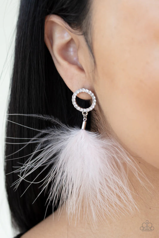 BOA Down - White Feather Earring
