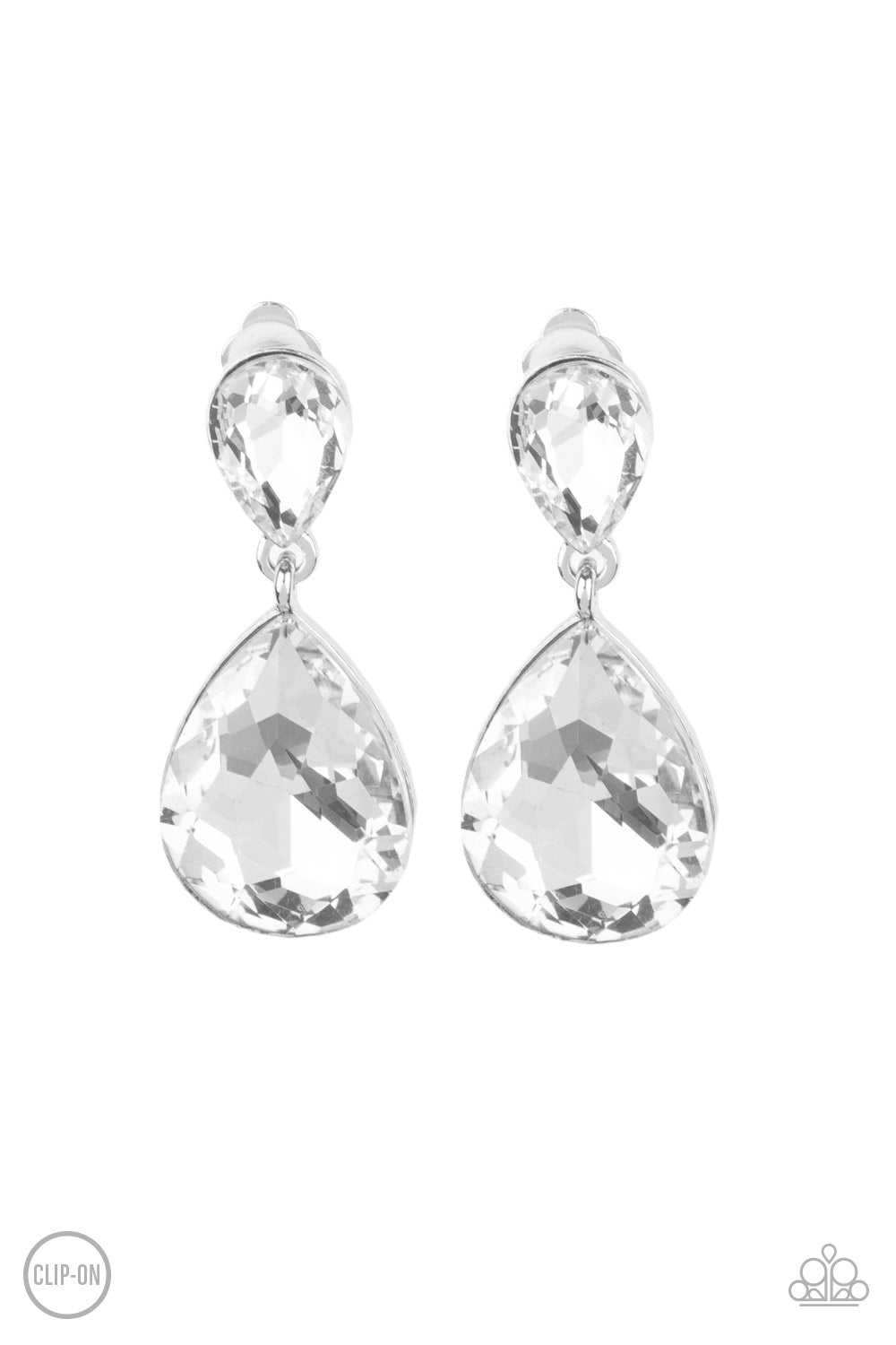 Aim For The MEGASTARS - White Clip On Earring