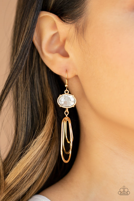 Drop-Dead Glamorous - Gold Earring