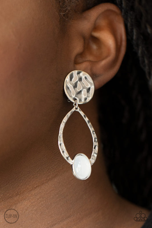 Opal Obsession - White Clip On Earring