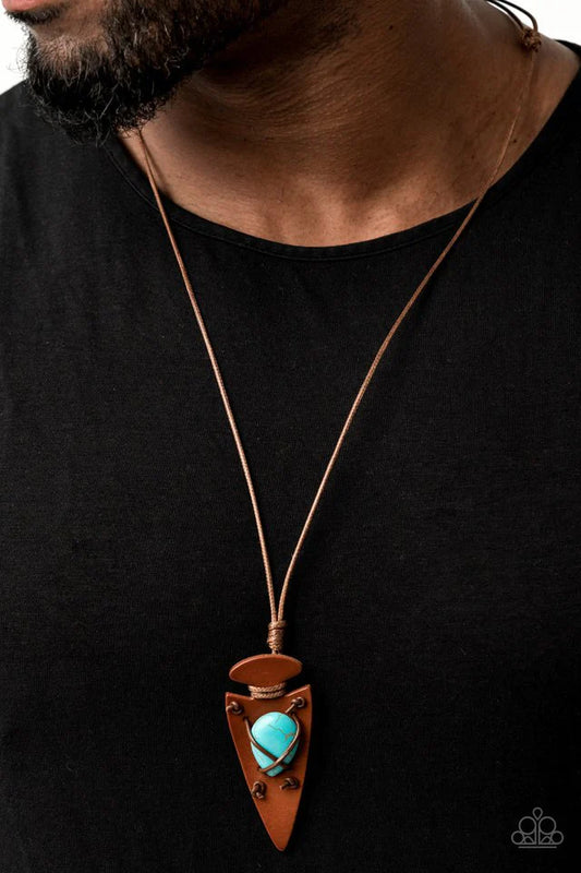 Hold Your Arrowhead Up High - Blue Urban Necklace