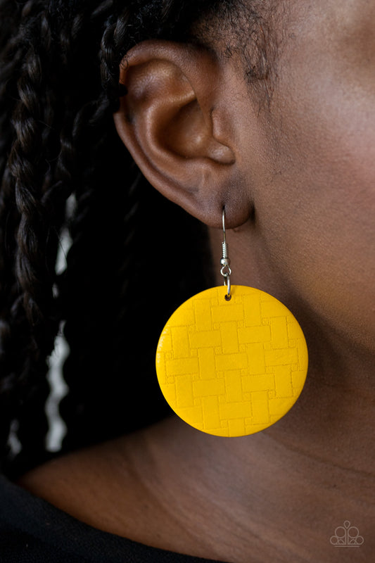 Natural Novelty - Yellow Wood Earring