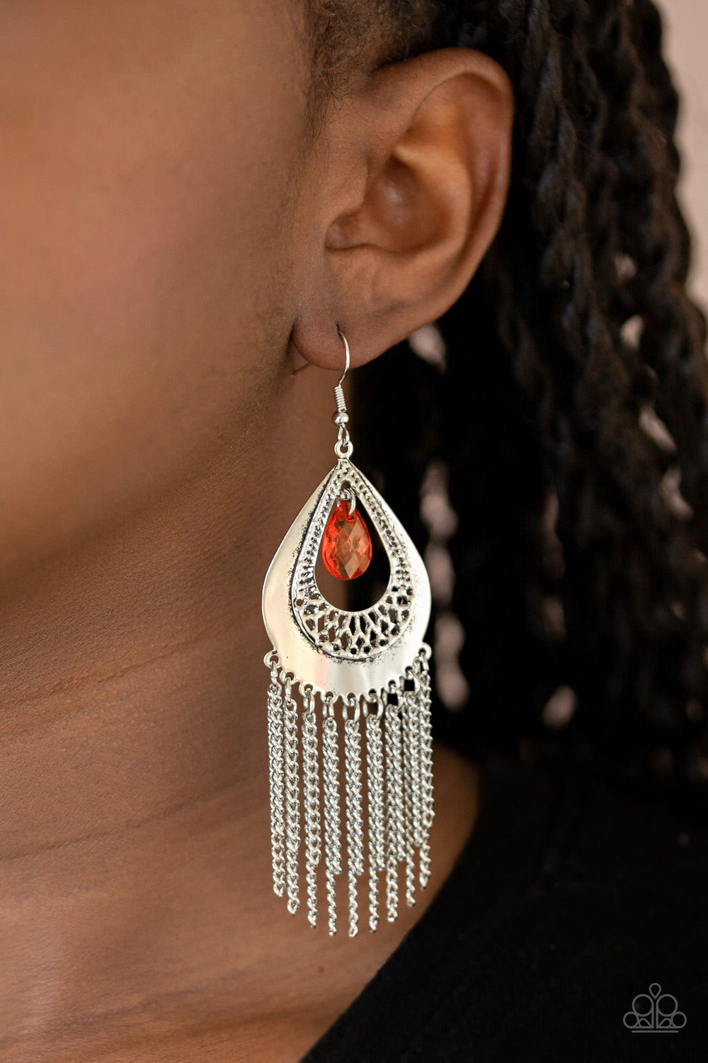 Scattered Storms - Red Earring