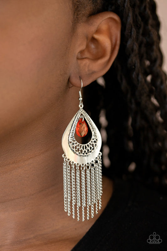 Scattered Storms - Red Earring